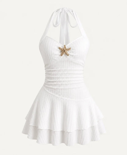 Marina Starfish Halter Mini Dress