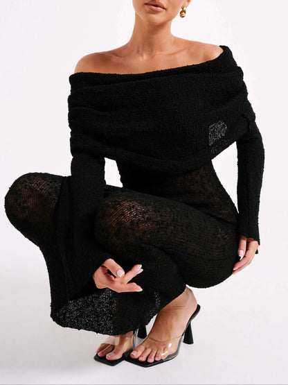 Marisol Off Shoulder Boucle Maxi Dress
