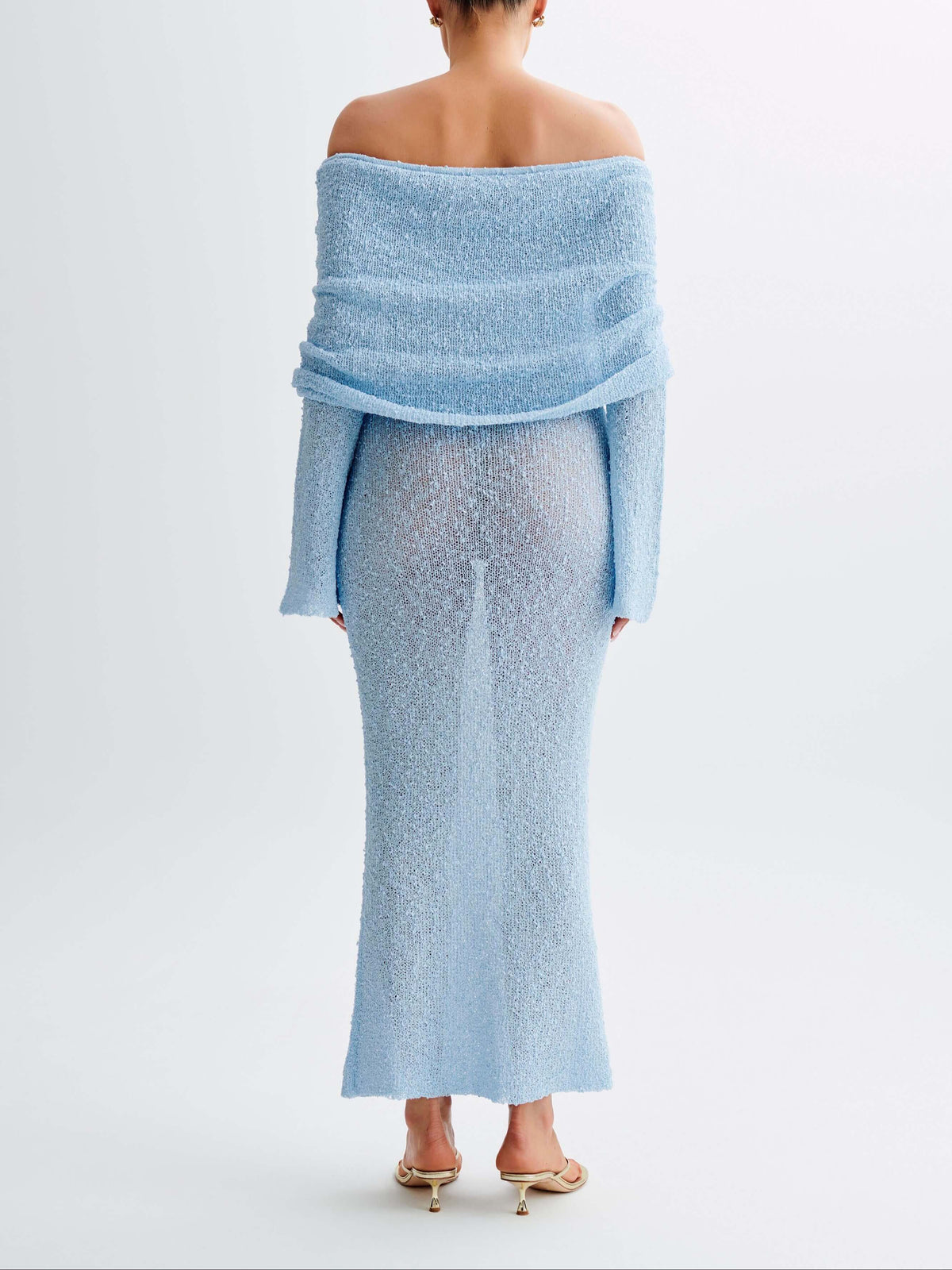 Marisol Off Shoulder Boucle Maxi Dress