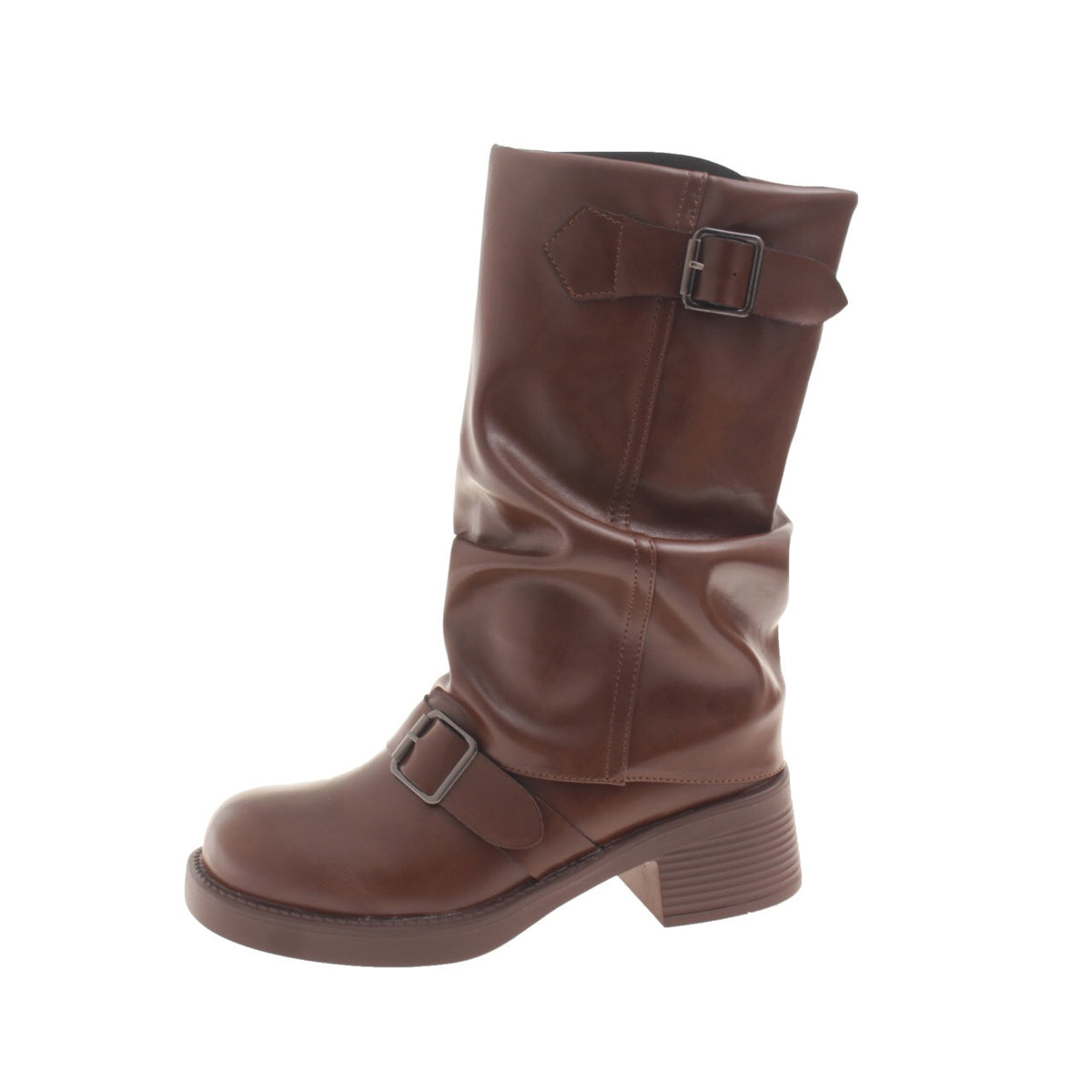 Mathilda Buckle Strap Mid-Calf Boots