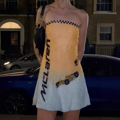 “McLaren” Race Track Mini Dress