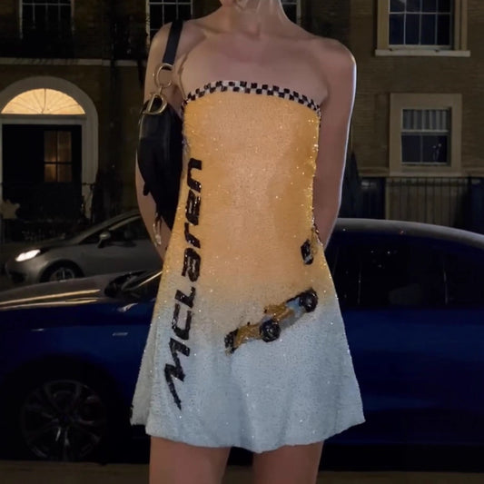 “McLaren” Race Track Mini Dress