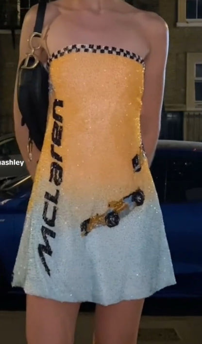 “McLaren” Race Track Mini Dress