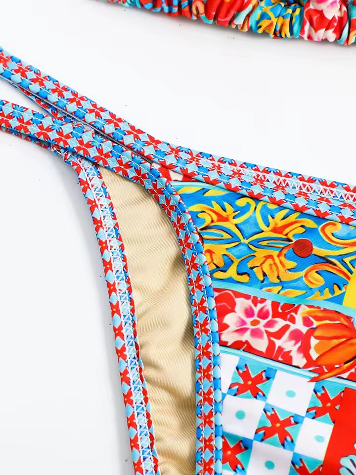 Mediterranean Mosaic Triangle Bikini