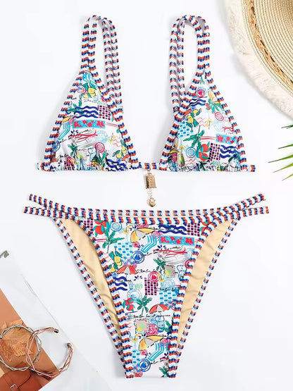 Mediterranean Mosaic Triangle Bikini