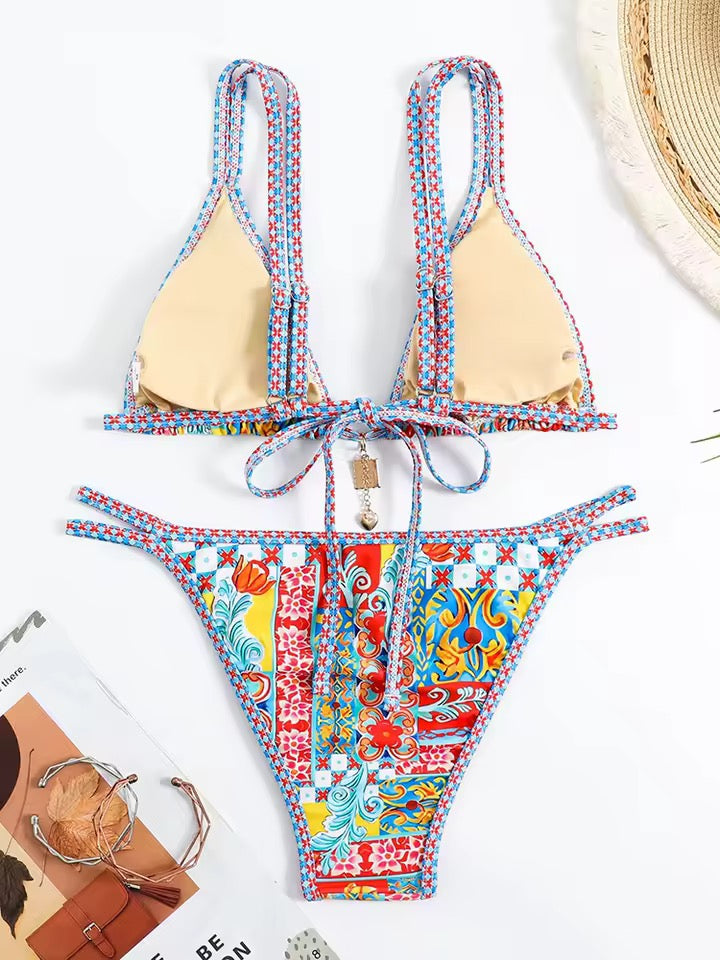 Mediterranean Mosaic Triangle Bikini
