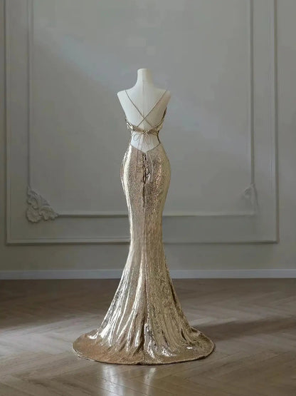 Metallic Gold Mermaid Dress