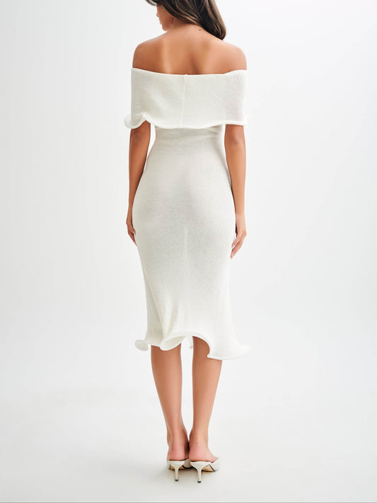 Molly Off Shoulder Knit Midi Dress