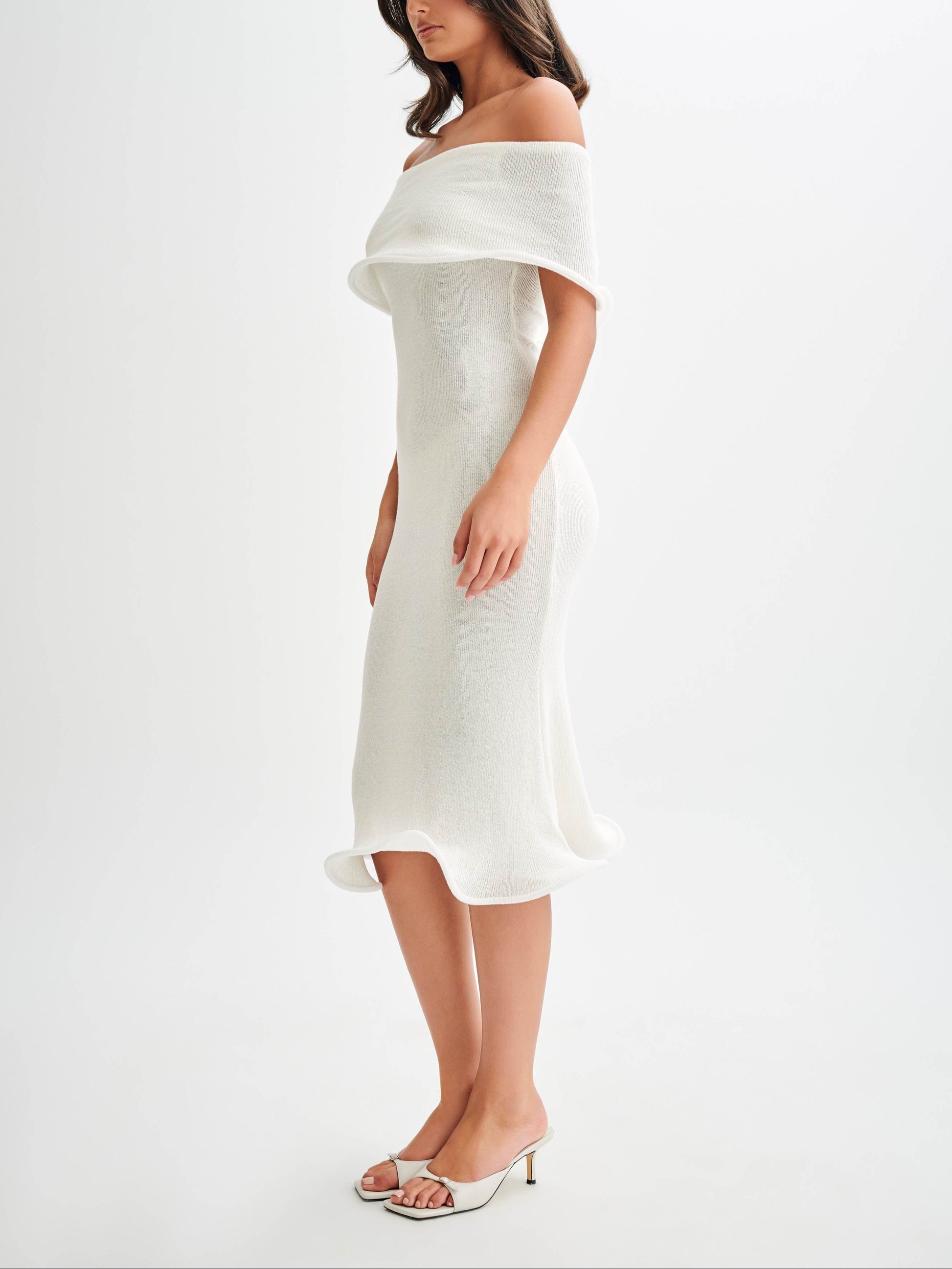 Molly Off Shoulder Knit Midi Dress