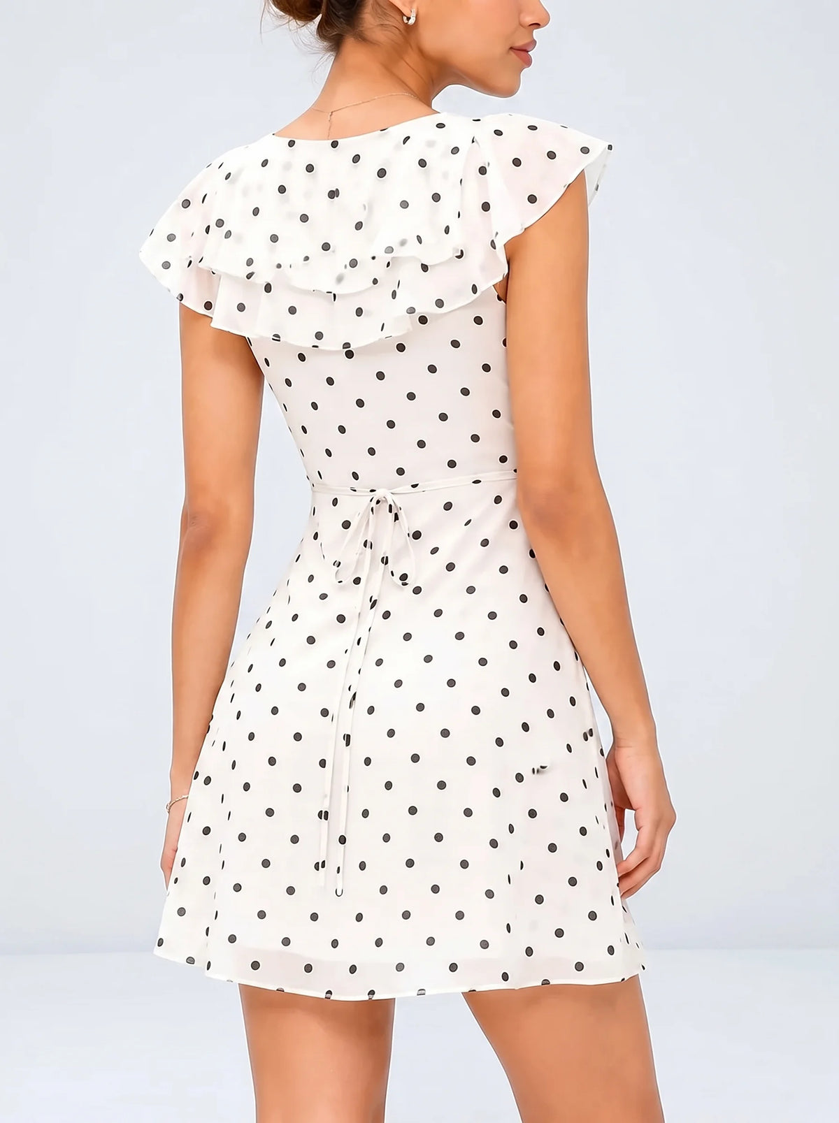 Monroe Polka Flutter Mini Dress