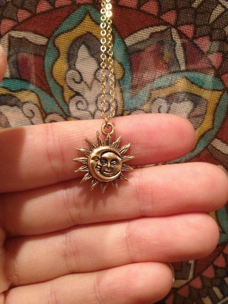 Moon Hugs Sun Necklace