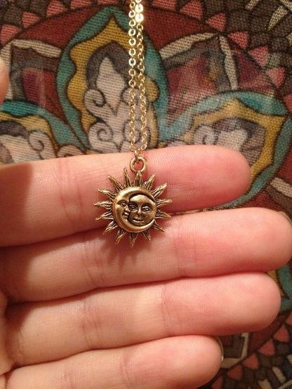 Moon Hugs Sun Necklace
