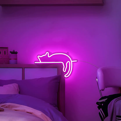 Pink Neon Cat Shaped Lights