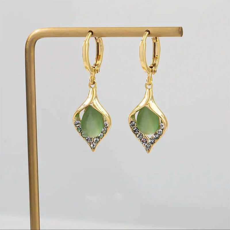 Exquisite Cat Eye Opal Earring