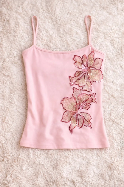 Obsidian Hibiscus Embellished Camisole