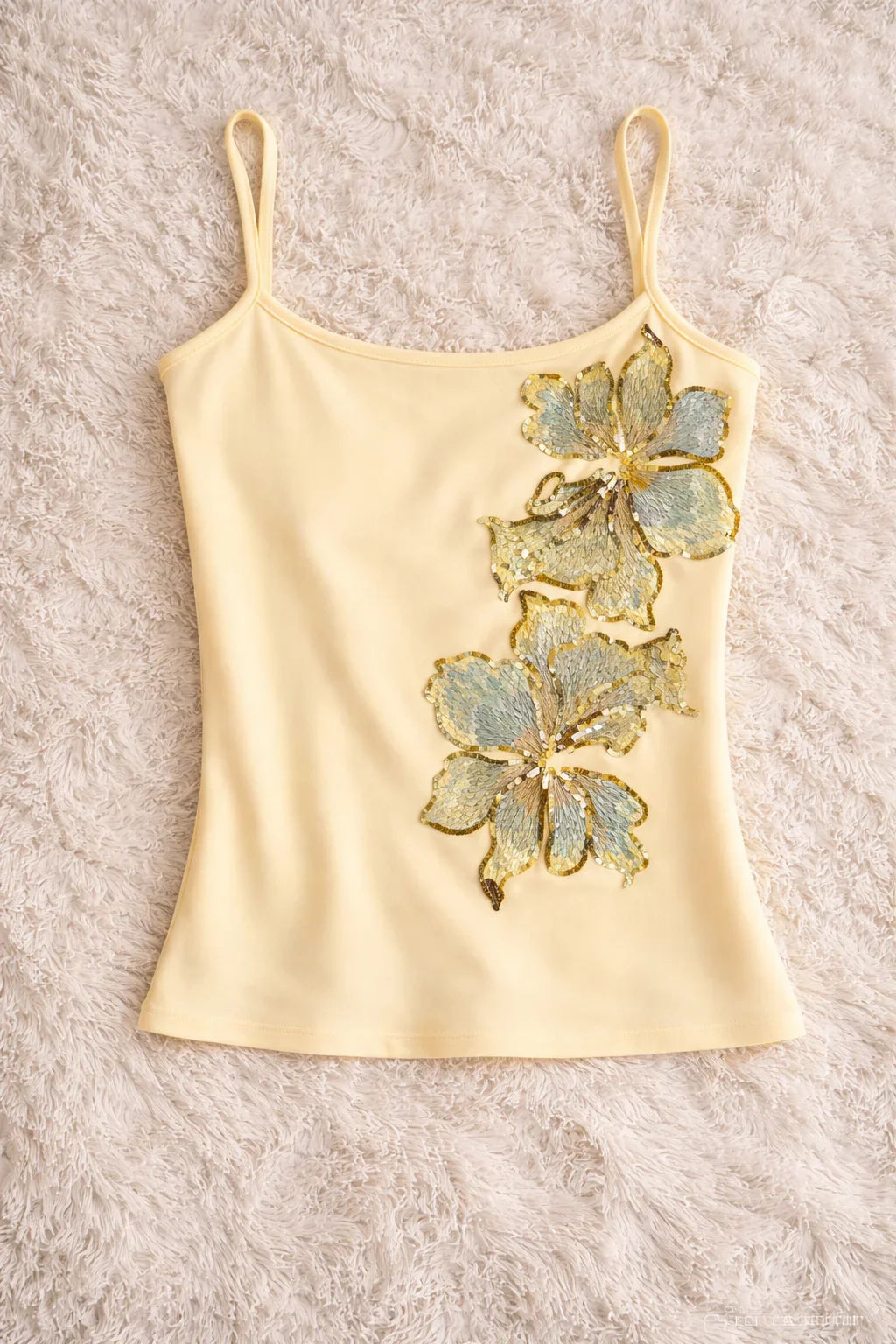 Obsidian Hibiscus Embellished Camisole