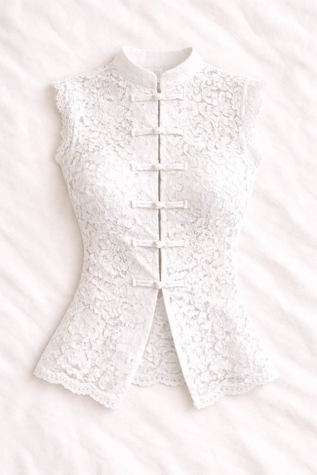 Onyx Orchid Lace Cheongsam Top