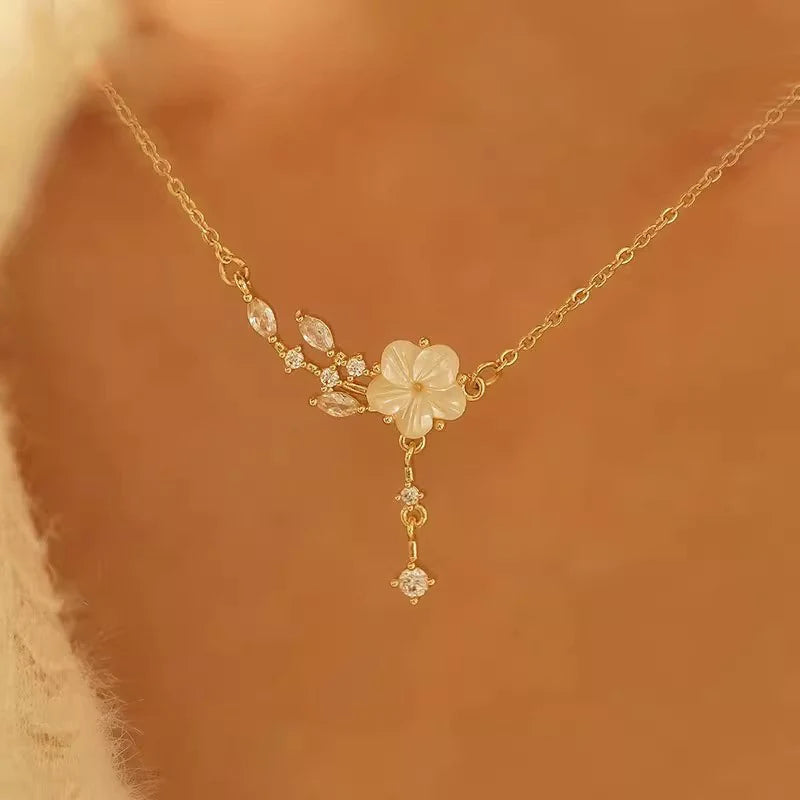 Pearl Cherry Blossom Necklace