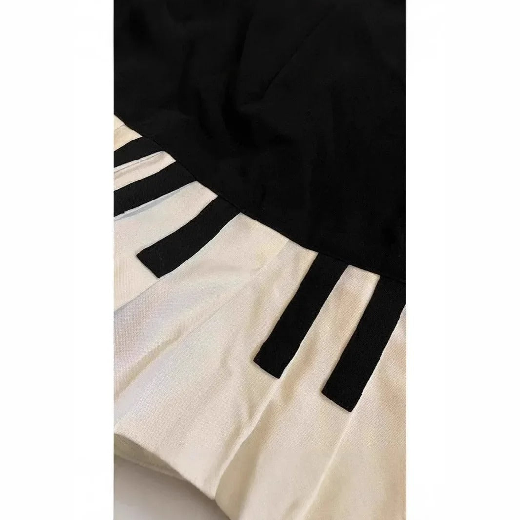 Piano Keys Pleated Skirt