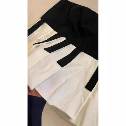 Piano Keys Pleated Skirt
