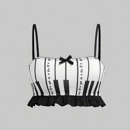 Piano Keys Ruffle Bikini Set