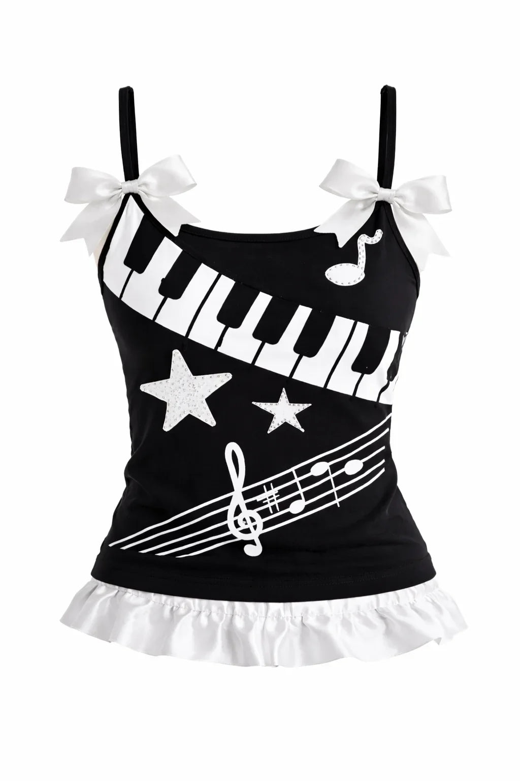 Piano Keys Stars Bow Camisole