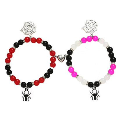 Gwen & Spidey Web Magnetic Beaded Couples Bracelets