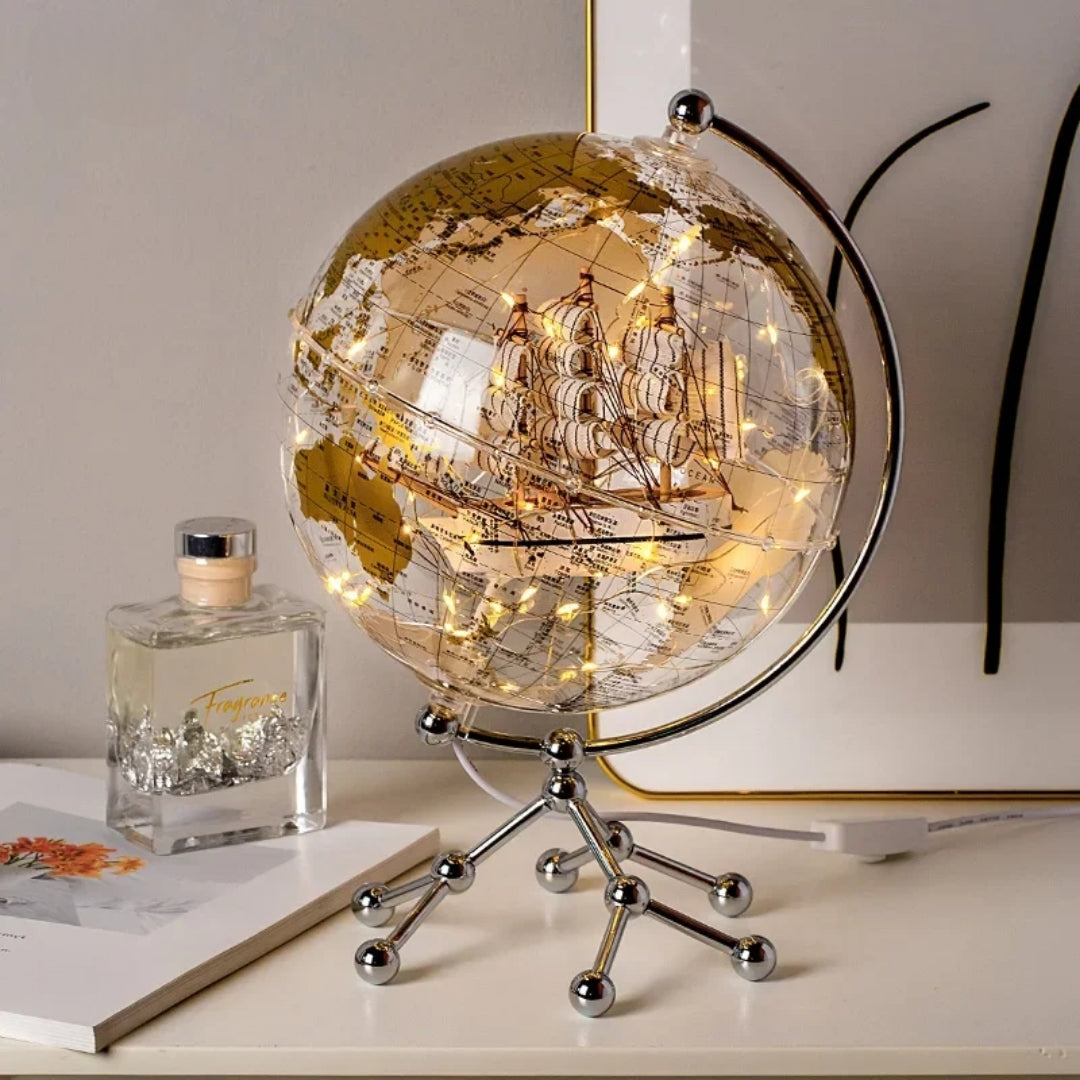 Transparent Globe Ship Decoration