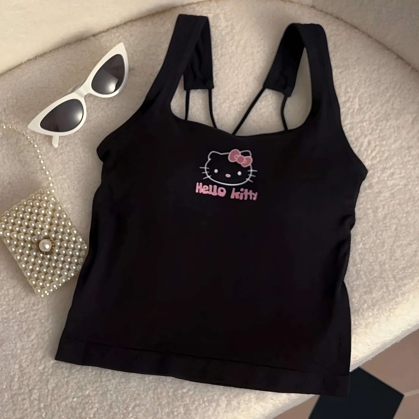 Hello Kitty Padded Crop Tank Top