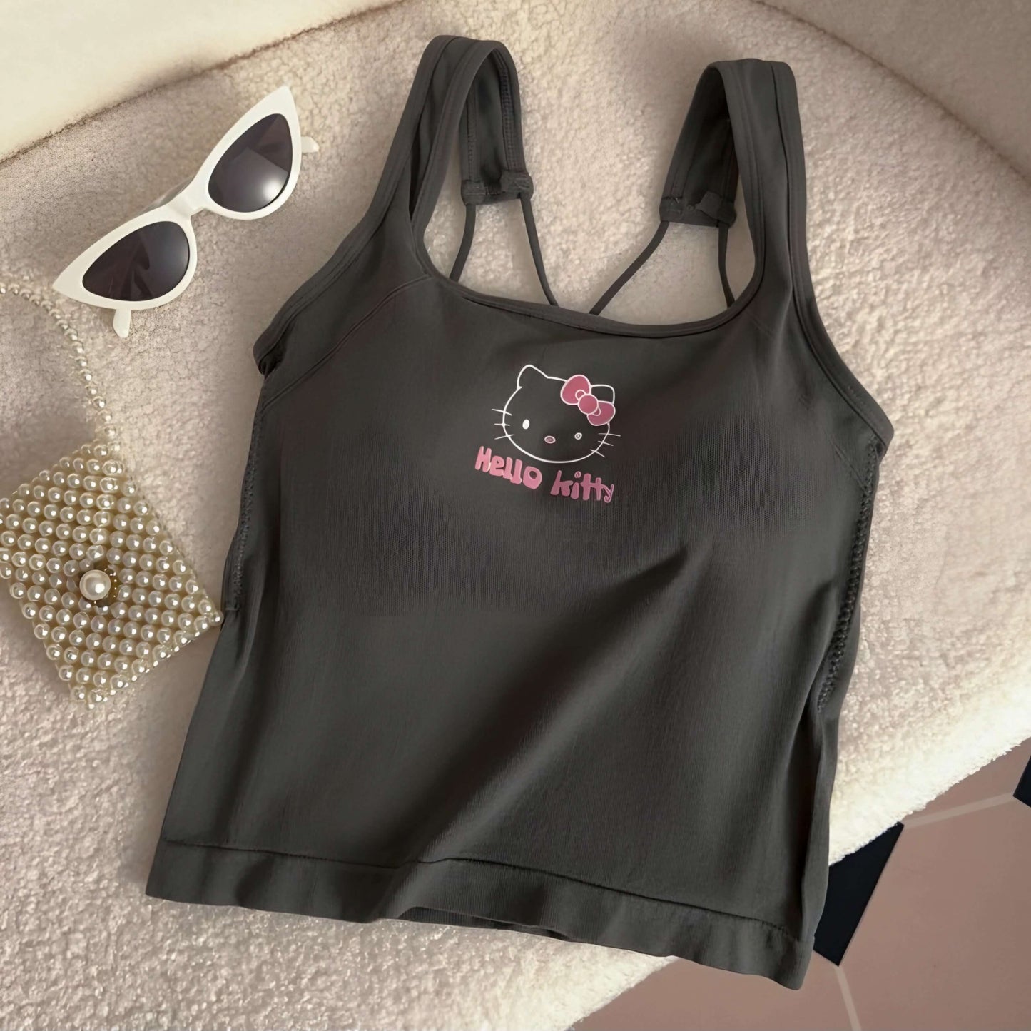 Hello Kitty Padded Crop Tank Top