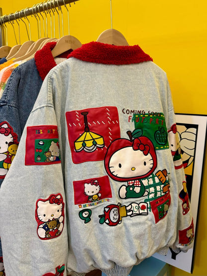Hello Kitty "Fruit Party" Denim Bomber Jacket