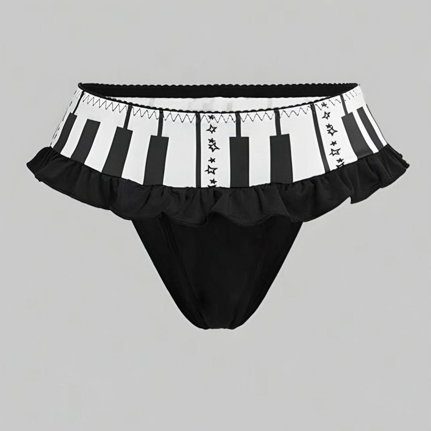 Piano Keys Ruffle Bikini Set