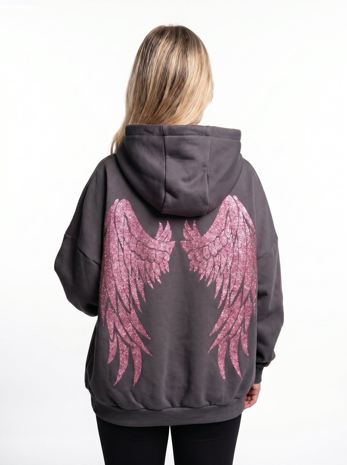 Pink Glitter Angel Wing Hoodie