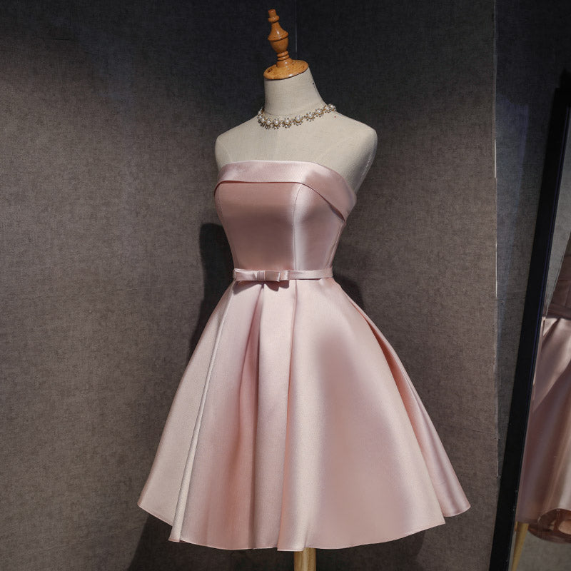 Pink Satin Mini Cocktail Dress – Luxandluxy