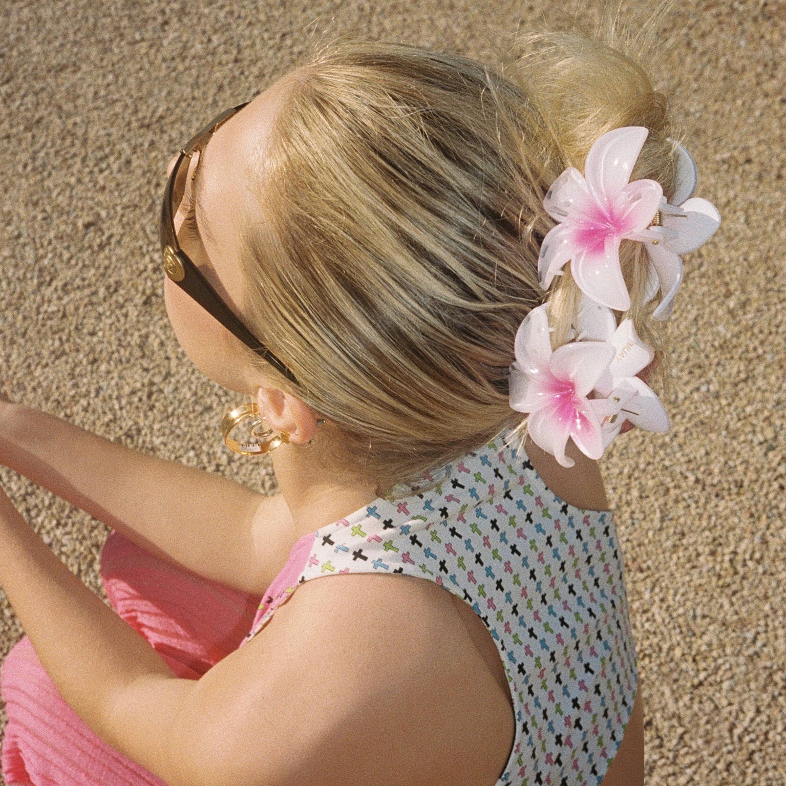 Plumeria Hair Claw Clips