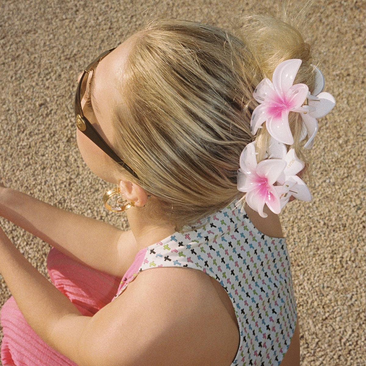 Plumeria Hair Claw Clips