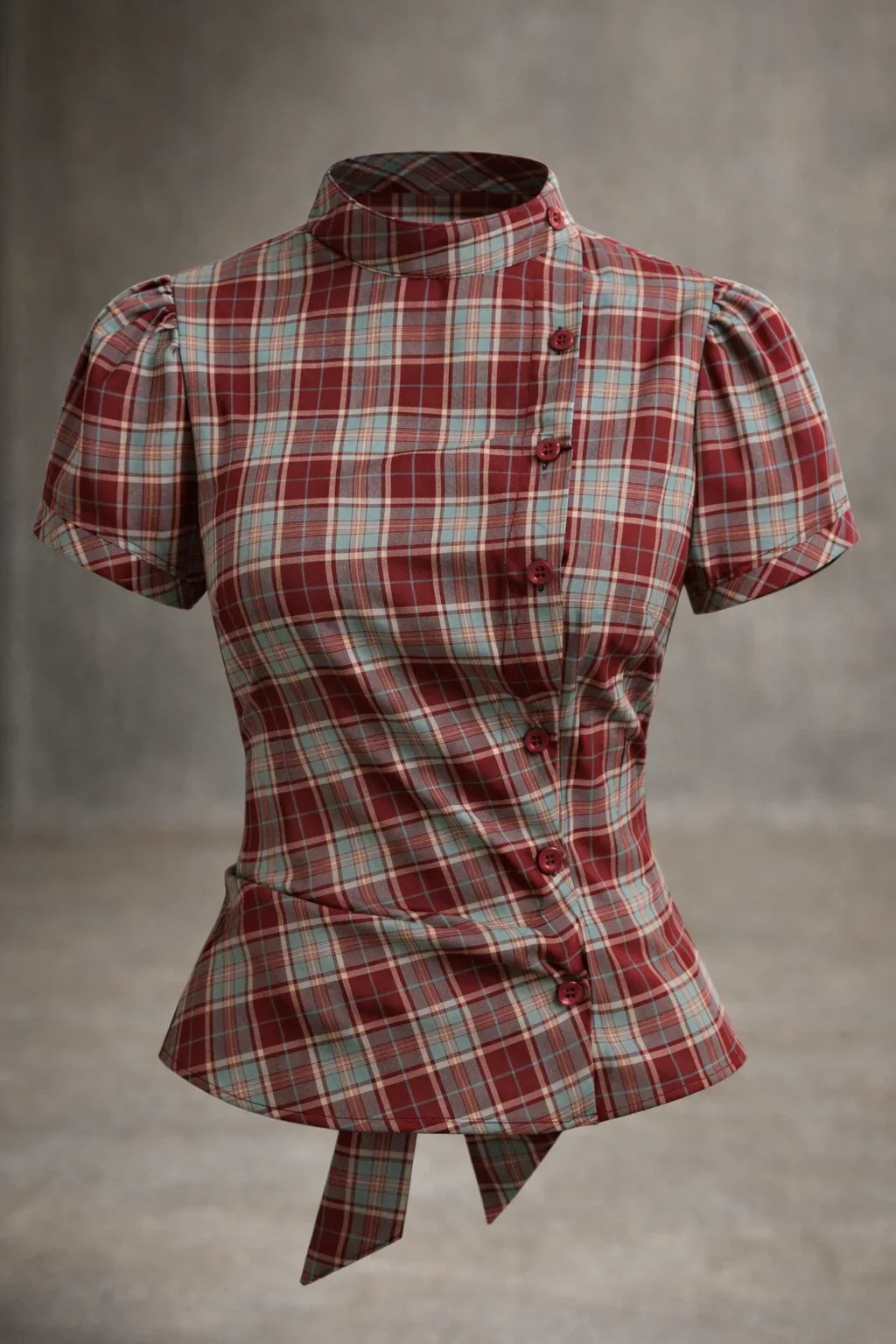 Qipao Plaid Korean Blouse