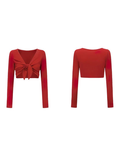 Red Garnet Corset Dress & Cardigan Set