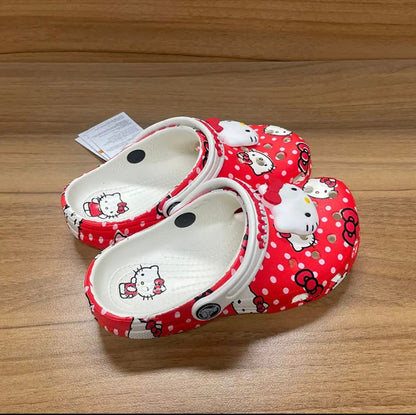 Red Polka Dot Hello Kitty Clogs