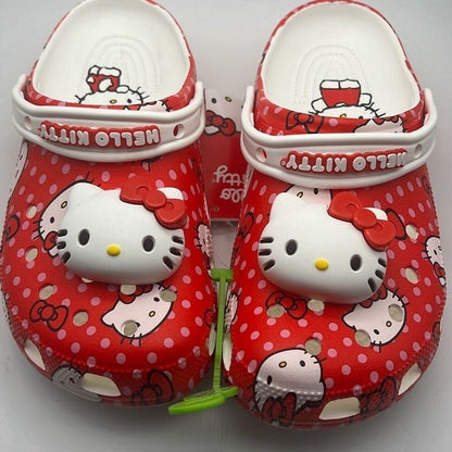 Red Polka Dot Hello Kitty Clogs
