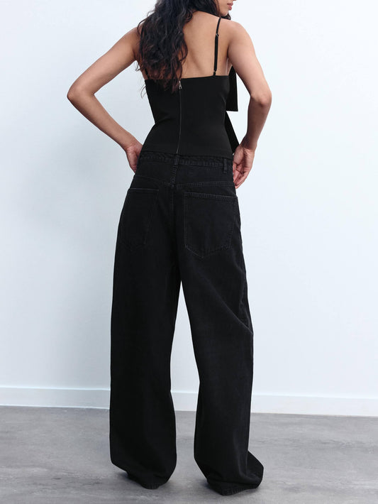 Rhinestone Bow Crop Top