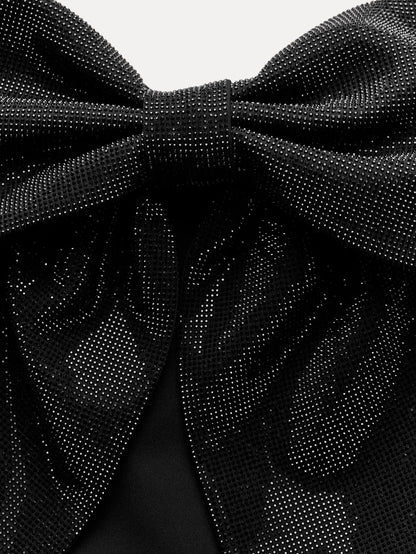 Rhinestone Bow Crop Top