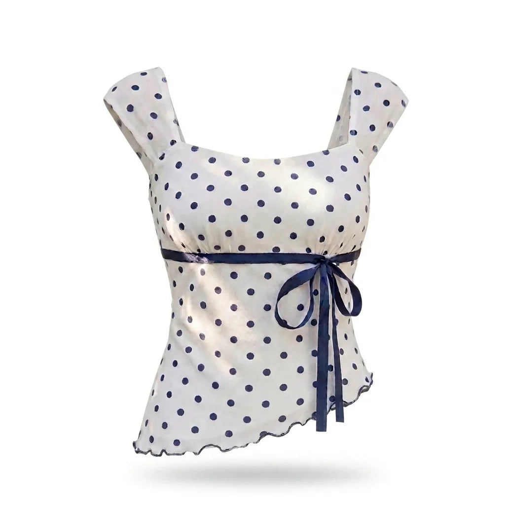 Ribbon Girl Polka Top