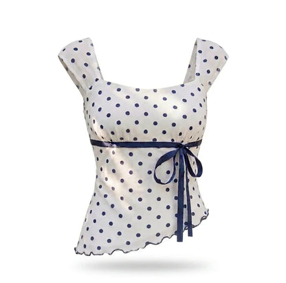 Ribbon Girl Polka Top