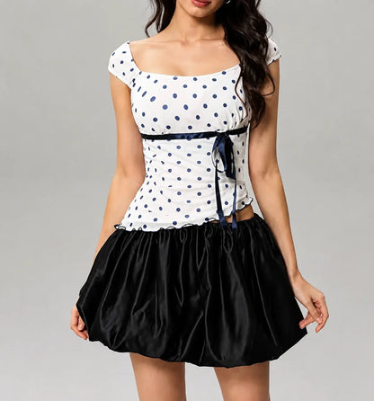 Ribbon Girl Polka Top