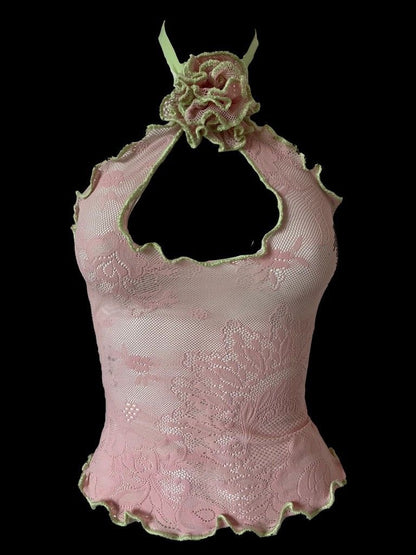 Rosavine Halter Bloom Top