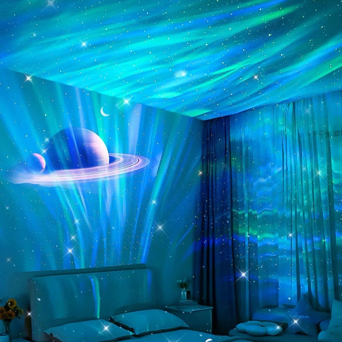 Round Orb Aurora Night Sky Projector