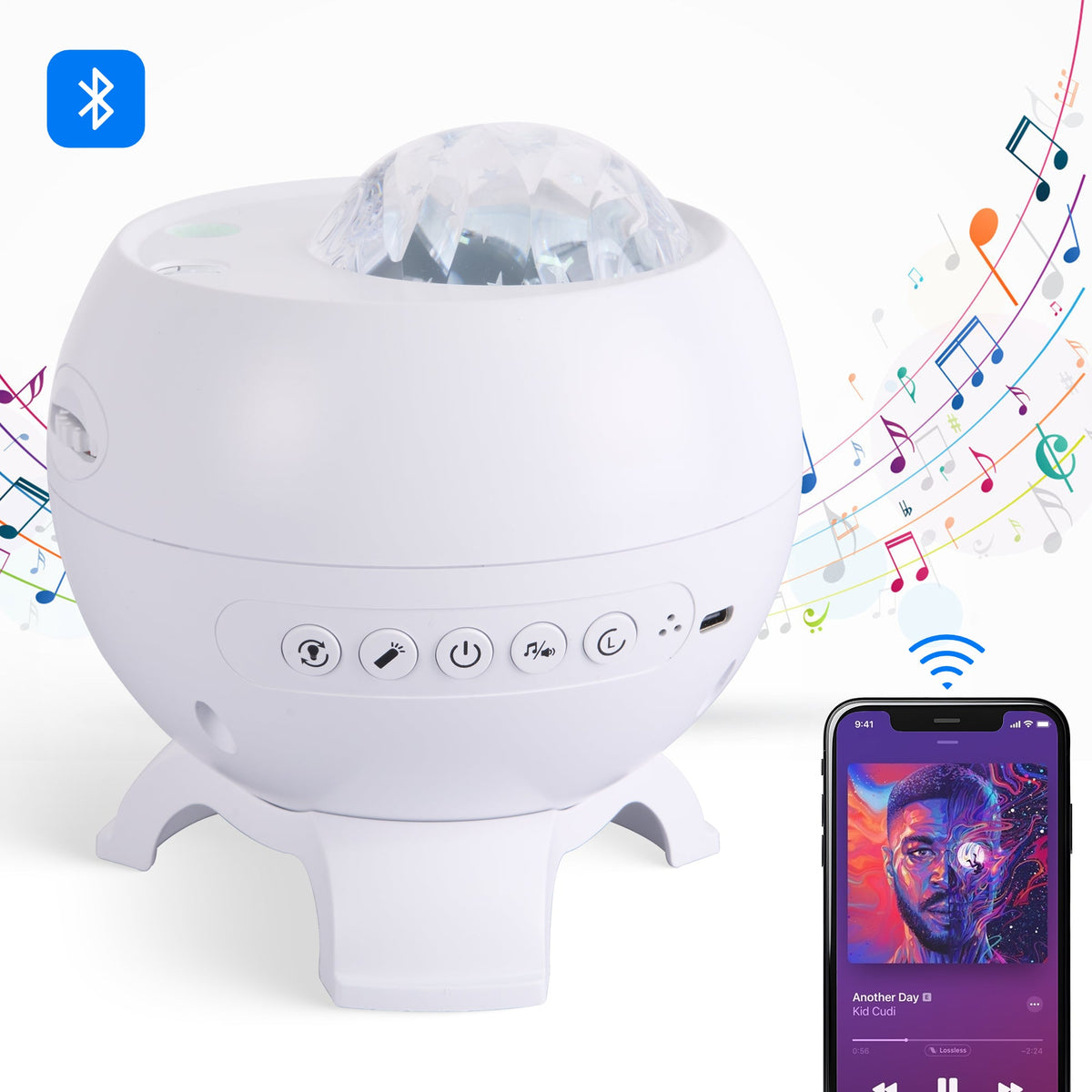 Round Orb Aurora Night Sky Projector