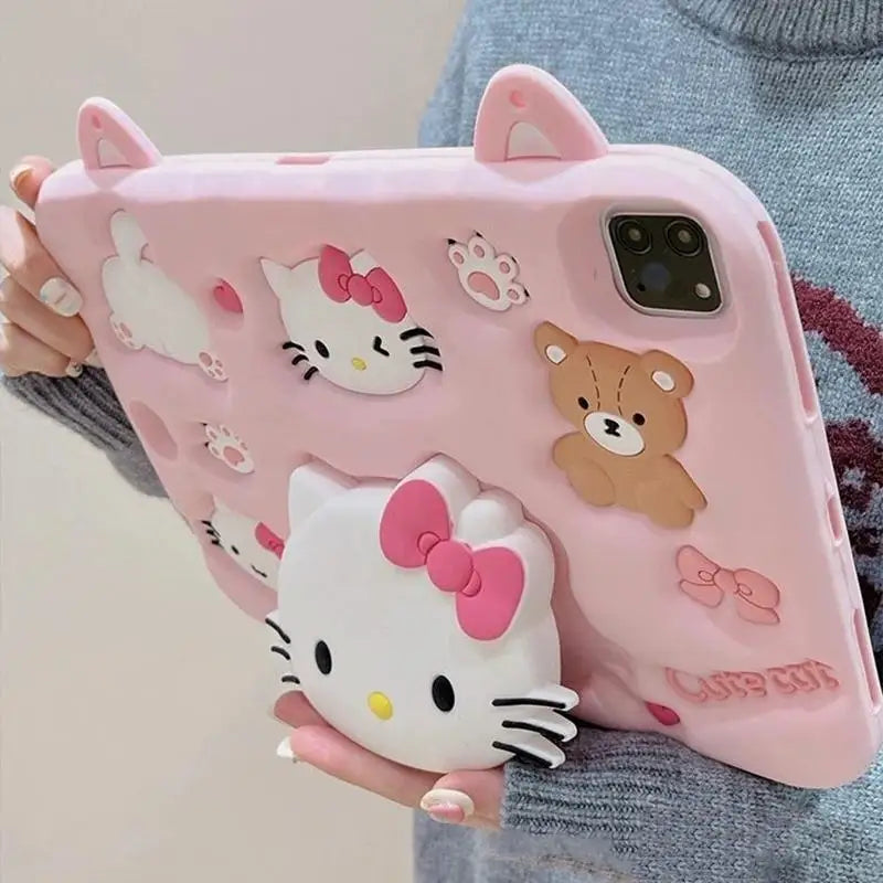 'Cute Cat' Hello Kitty Bear iPad Case