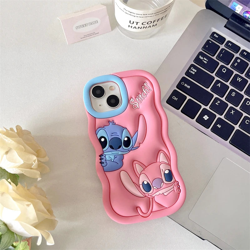 Stitch Angel Wavy iPhone Case